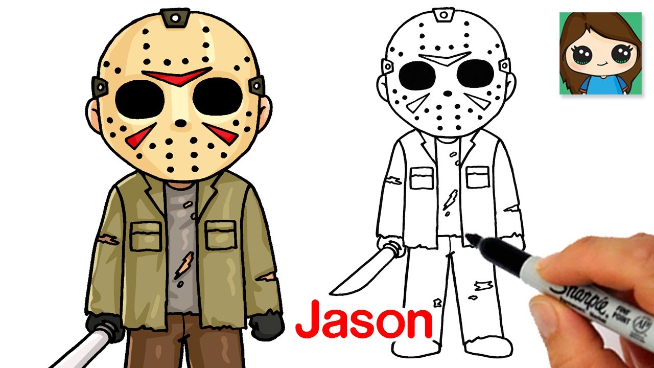 How to draw jason voorhees fro friday the th ðhalloween art