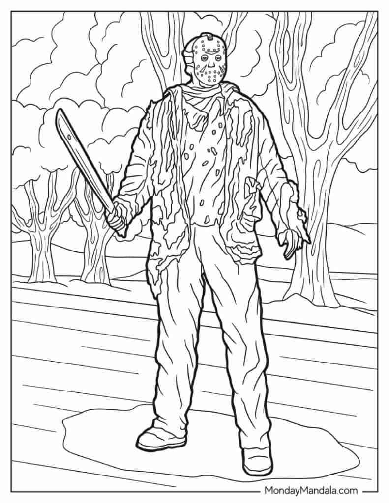 Horror coloring pages free pdf printables