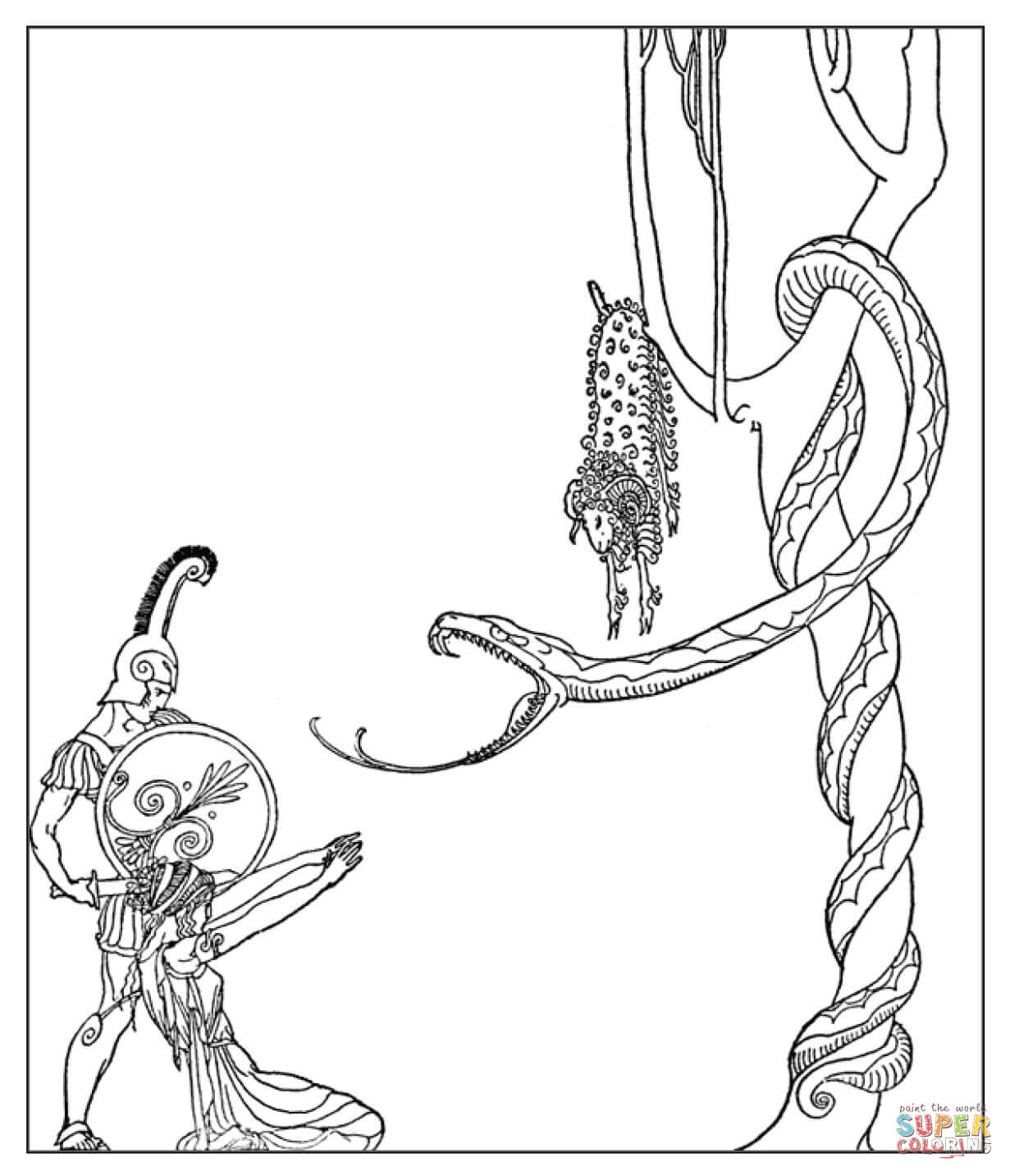 Jason medea and the golden fleece coloring page free printable coloring pages