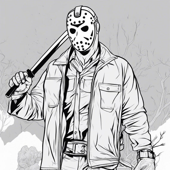 Jason voorhees coloring pages horror coloring pages halloween coloring pages