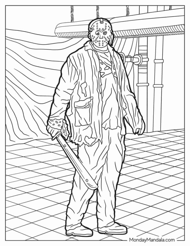 Horror coloring pages free pdf printables