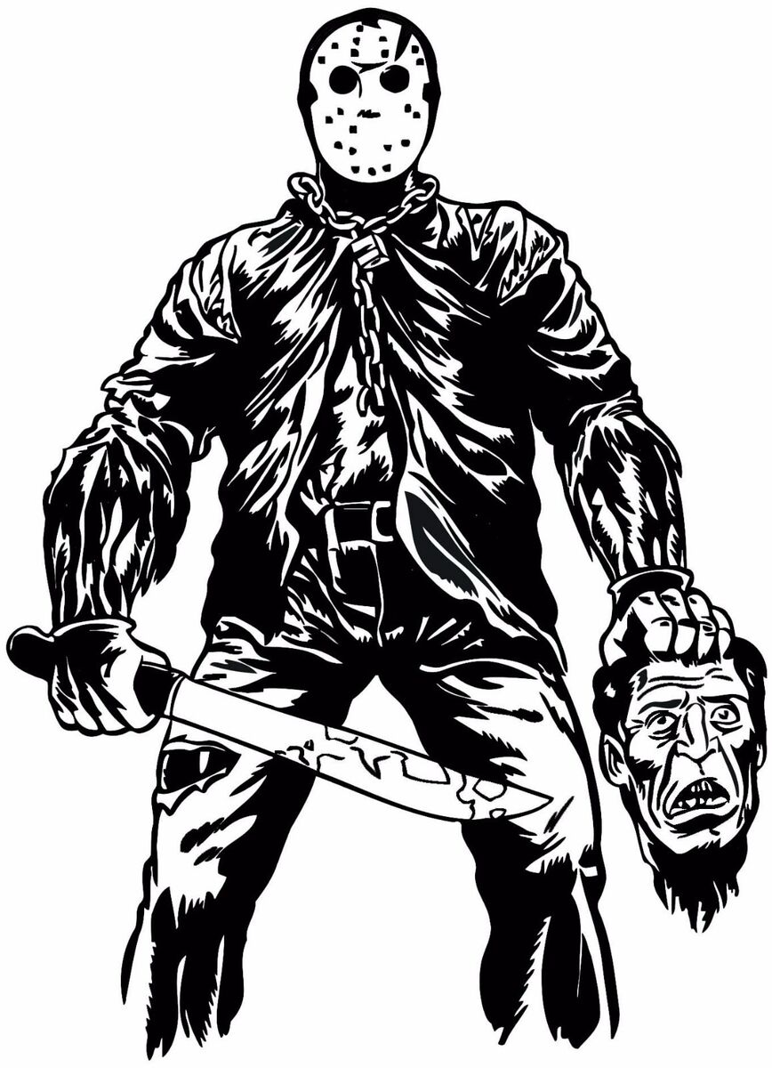 Jason voorhees friday th halloween evil wall door art del sticker picture