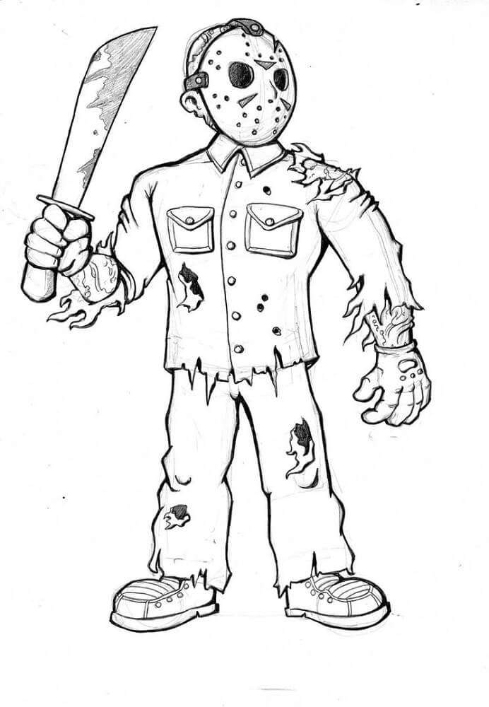 Jason voorhees coloring page