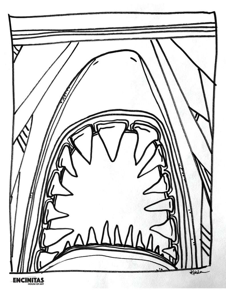 Jaws coloring page â encinitas house of art