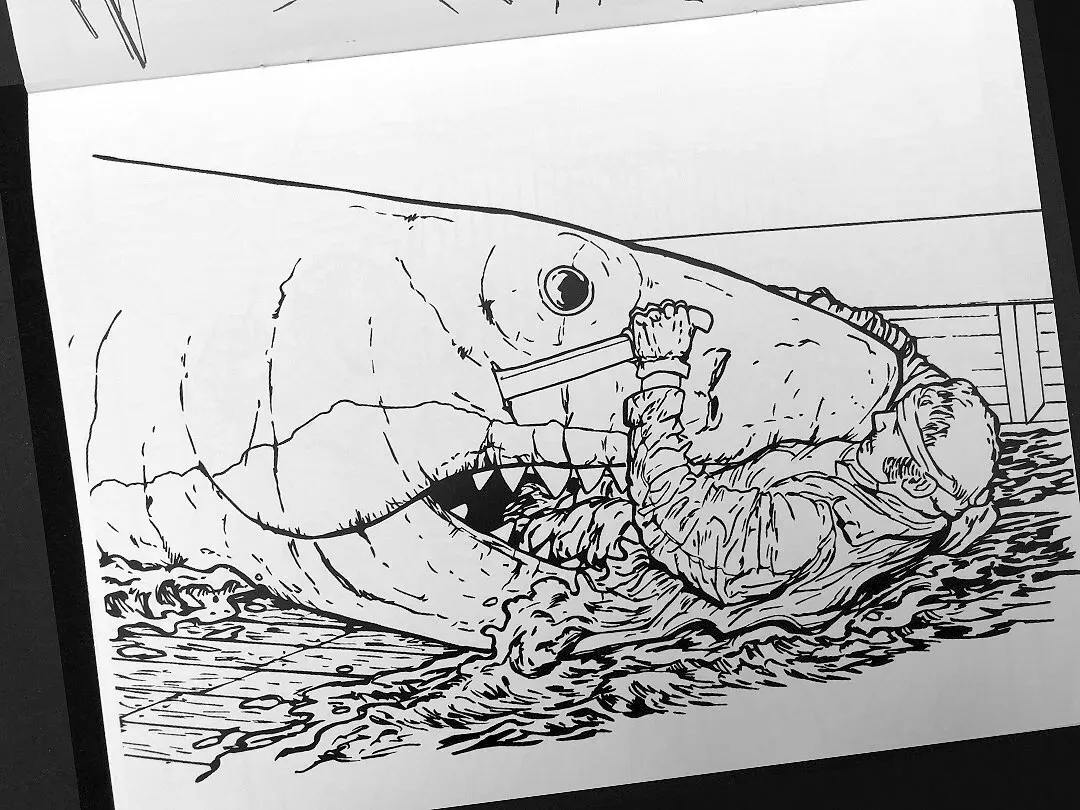 The original jaws shark coloring book