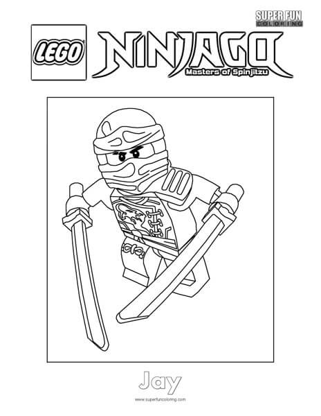 Jay lego ninjago coloring page