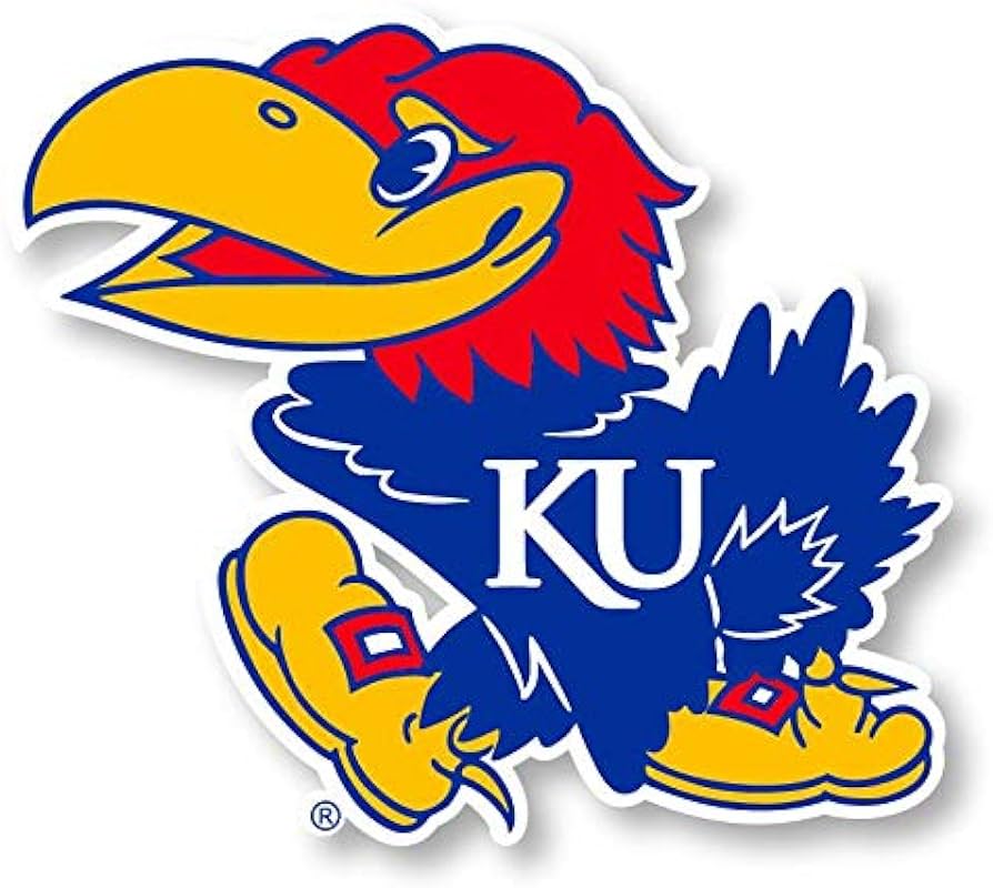 Kansas jayhawks inch vinyl mascot decal sticker officially licensed collegiate product sports outdoors