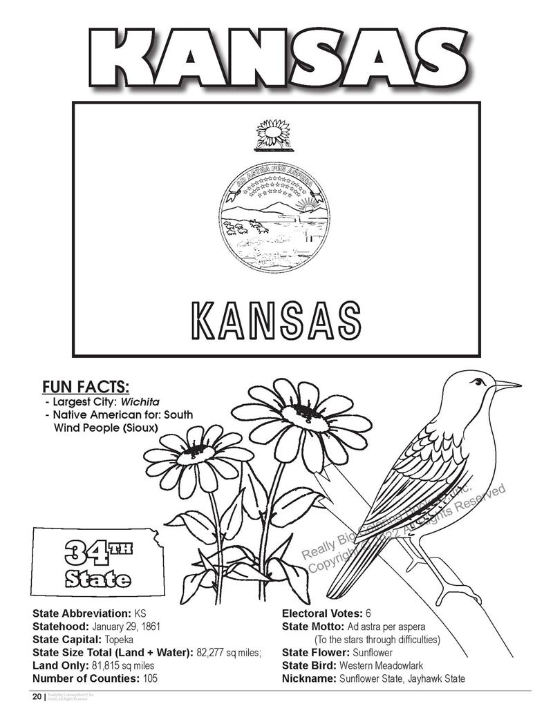 Kansas state coloring book x