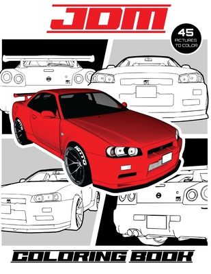 Jdm coloring book features pictures of japanese domestic market cars to color paperback gibsons bookstore