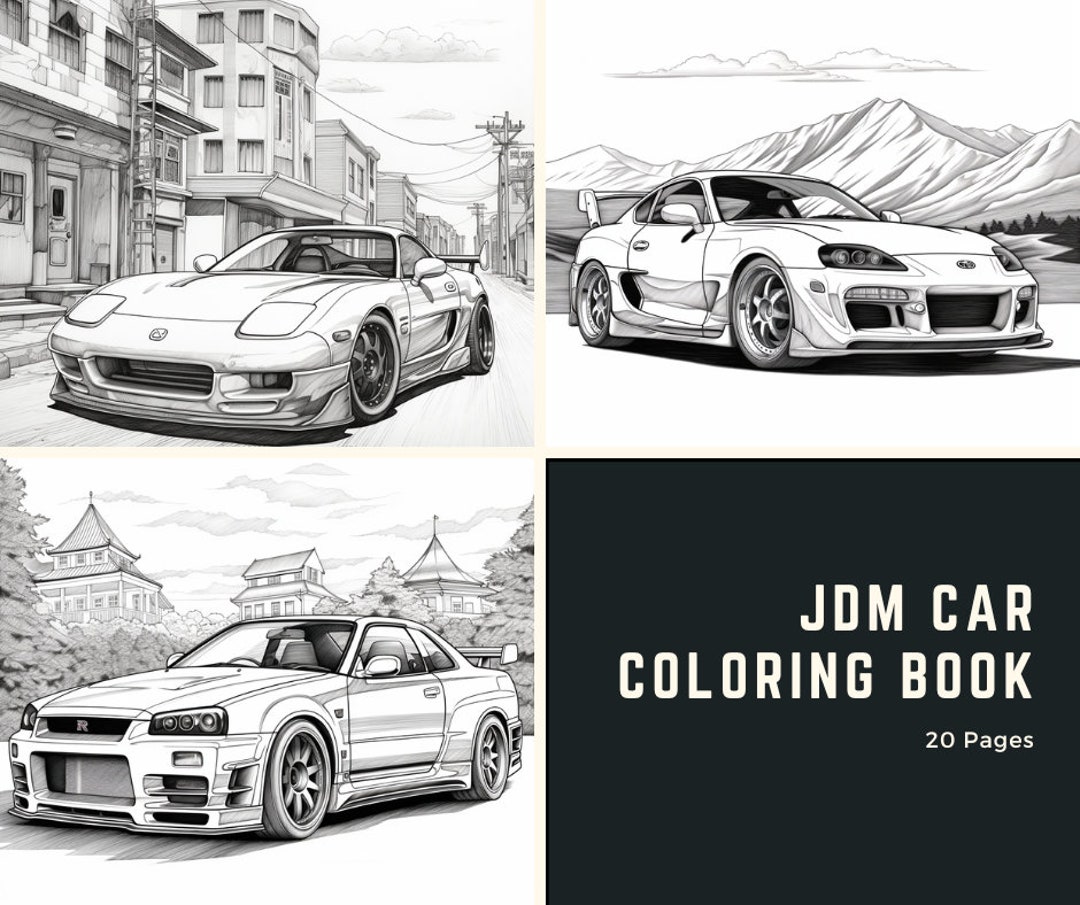 Jdm cars coloring pages downloadable pdf