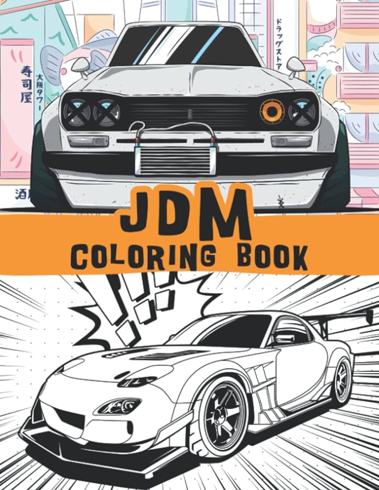 Jdm coloring book japanese cars jdm car lovers and more bee blue books