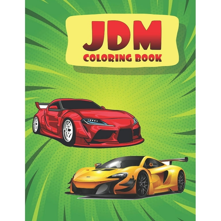 Jdm coloring book colouring pages with cars for adults or kids facts about japanese domestic market paperback