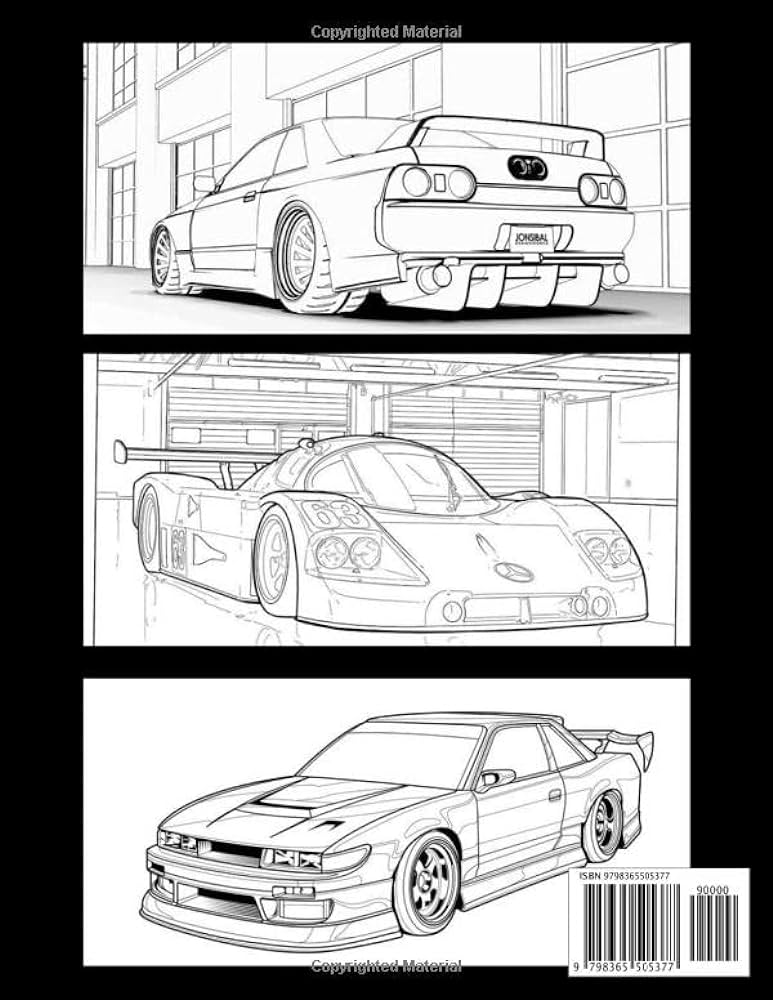 Jdm coloring book high quality coloring pages of japanese model cars for children adults and jdm fans juh milkutu books