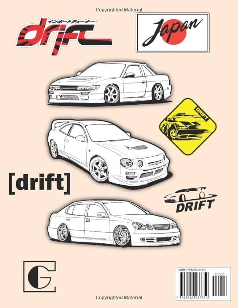 Jdm cars coloring book the best cars of jdm world classic japanese cars japanese coloring book for adults best gift for car enthousiasts books gamma books