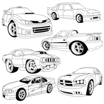 Page drift cars vectors illustrations for free download