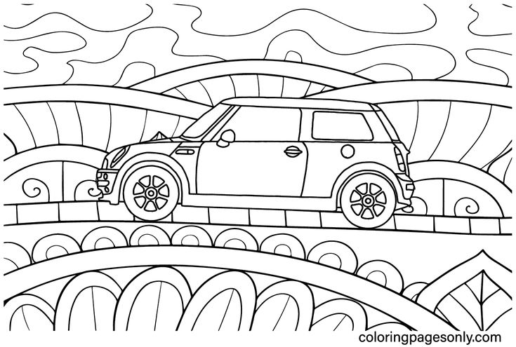 Mini cooper coloring pages