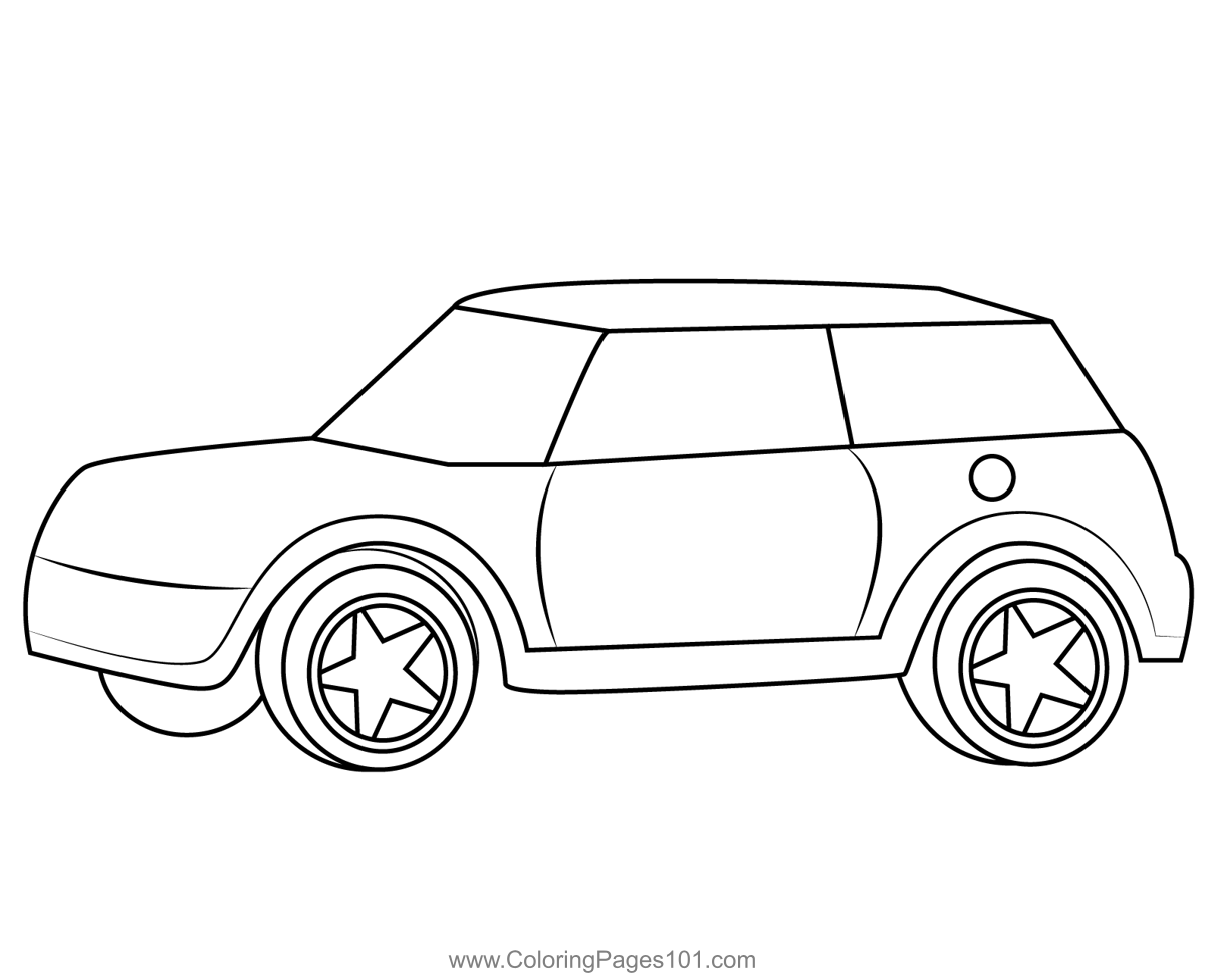 Mini cooper coloring page for kids