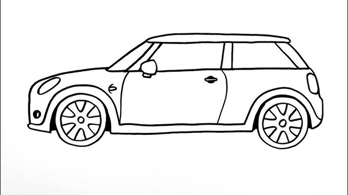 How to draw a car ini cooper easy car drawing