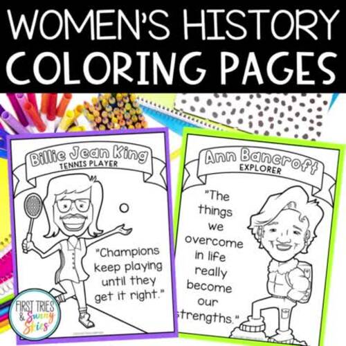 Womens history month coloring pages