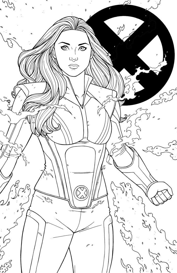 Jean grey by jamiefayx superhero coloring pages superhero coloring avengers coloring pages