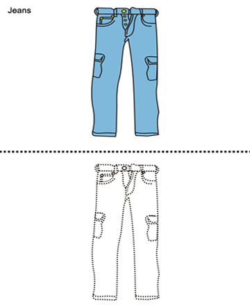 Jeans printable coloring worksheet