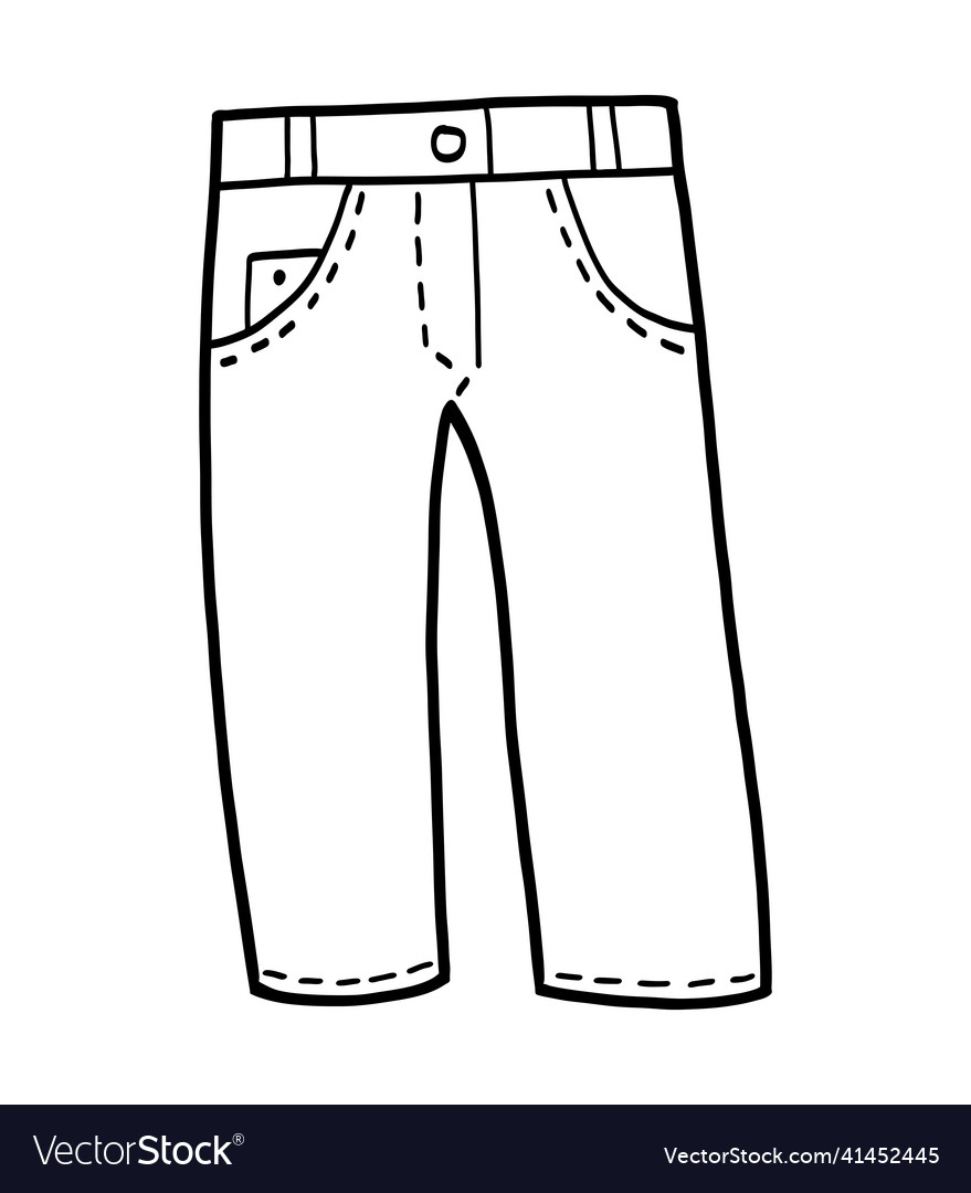 Coloring book jeans royalty free vector image