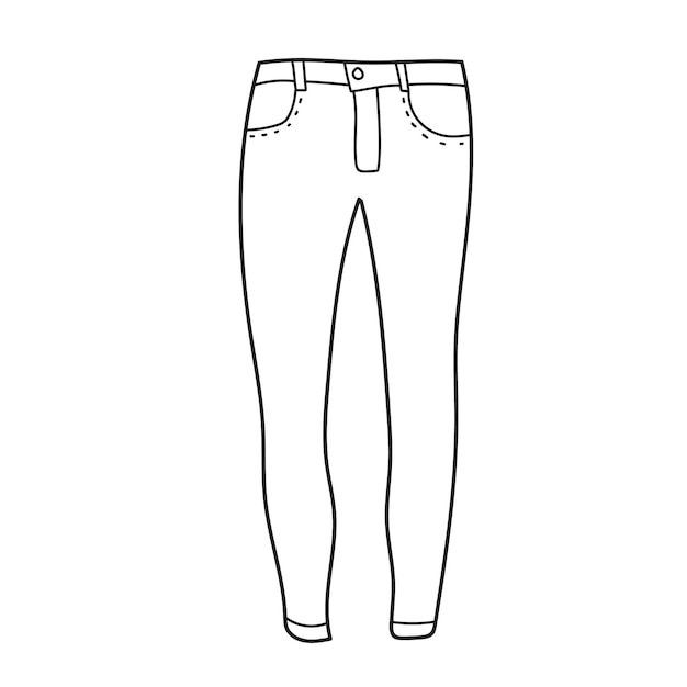 Premium vector simple coloring page coloring book for children jeans for girls