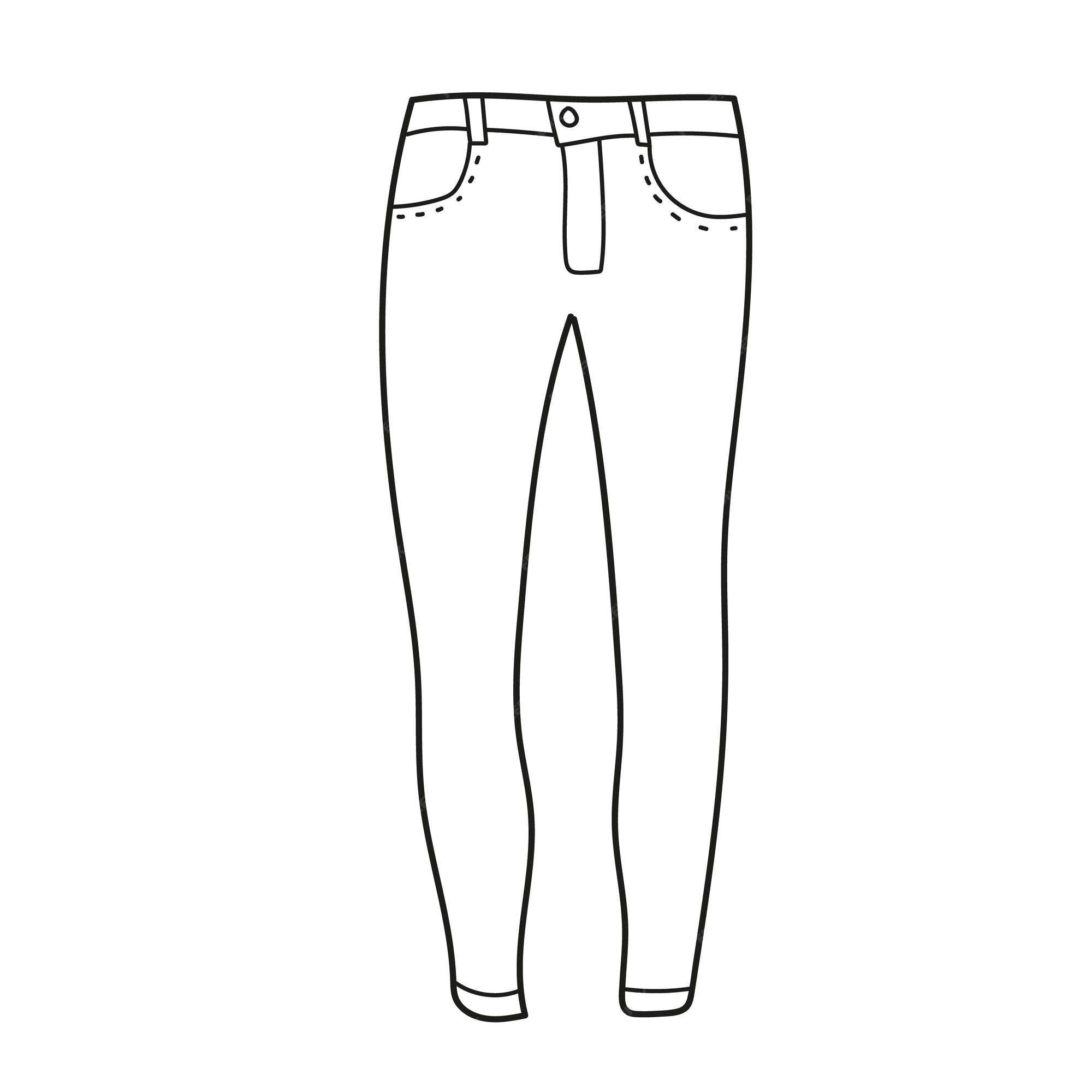 Premium vector simple coloring page coloring book for children jeans for girls