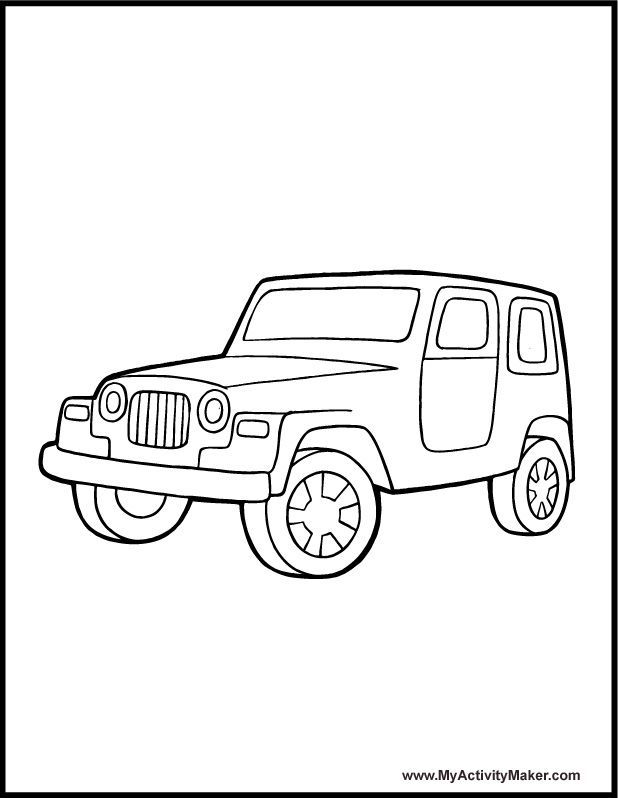 Jeep coloring pages coloring pages preschool coloring pages childrens drawings