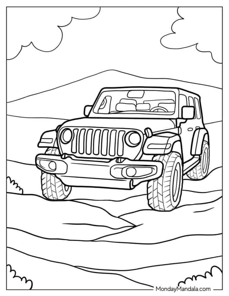 Jeep coloring pages free pdf printables