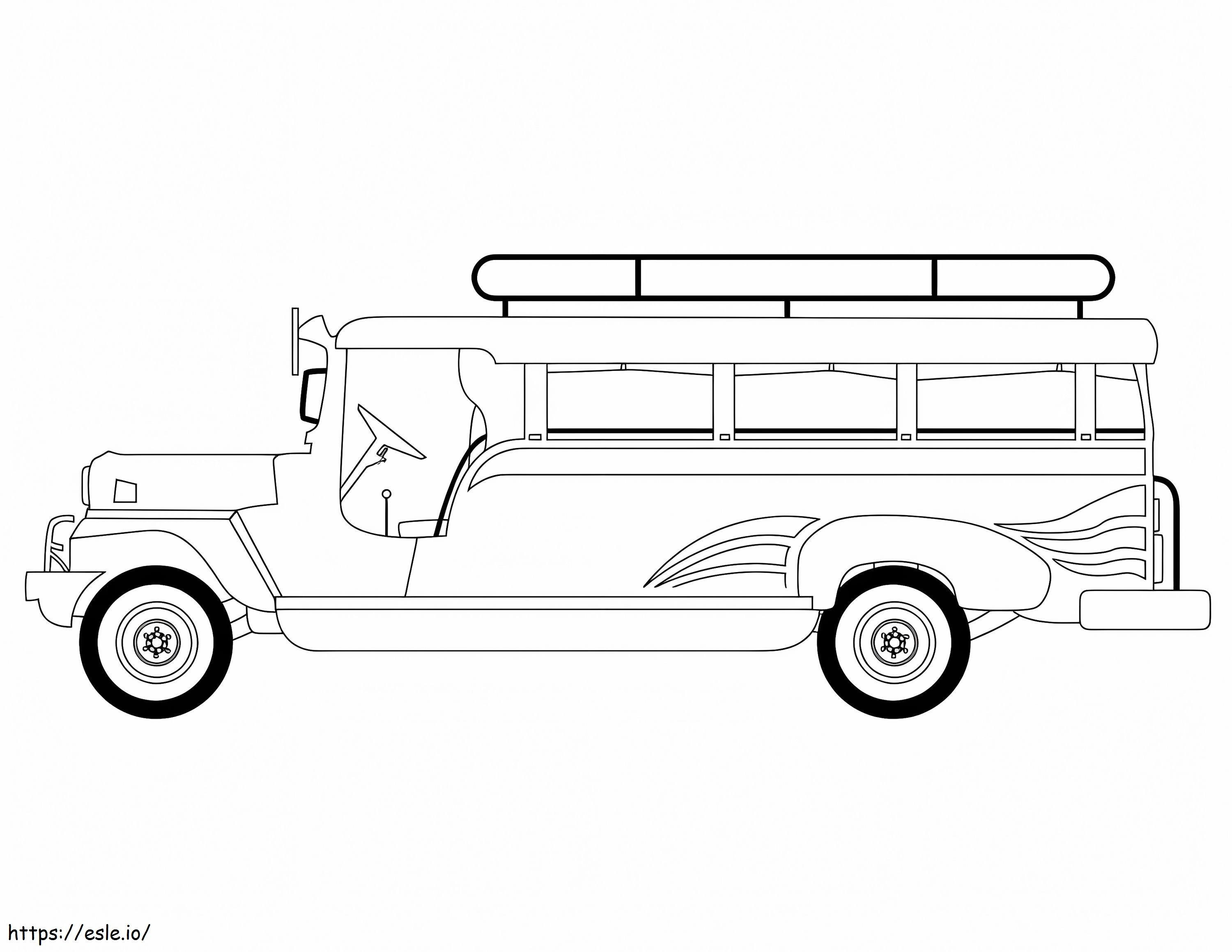 Easy jeepney coloring page