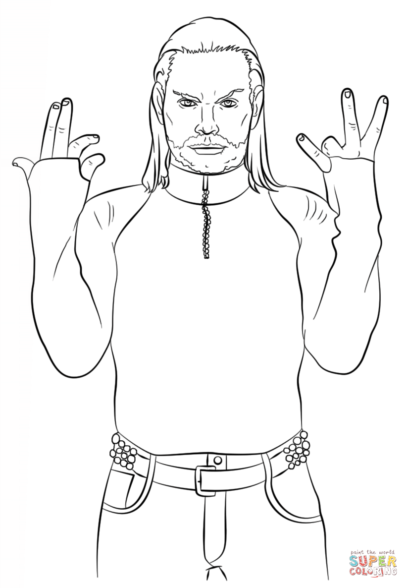 Wwe jeff hardy coloring page free printable coloring pages