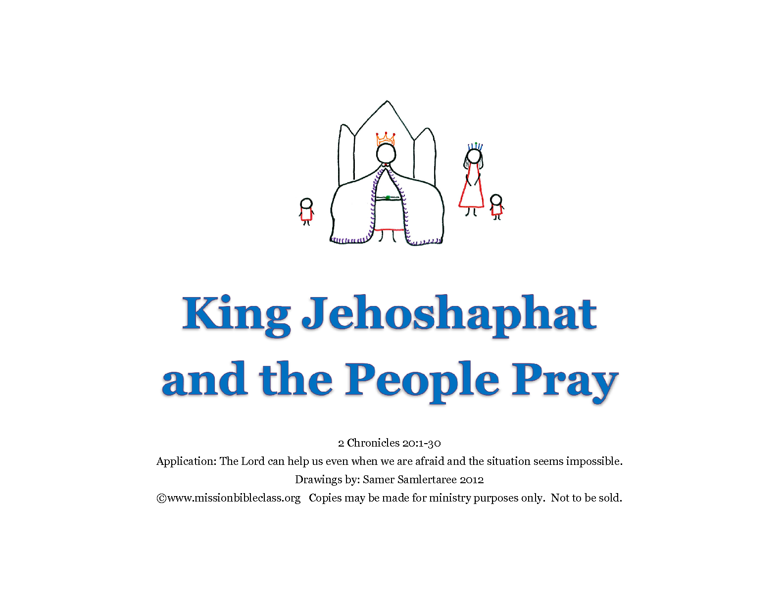 Jehoshaphat and the people pray flip chart cover â mission bible class