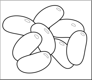 Clip art jelly beans bw i