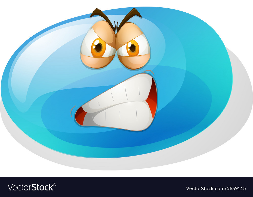 Jelly bean with angry face royalty free vector image