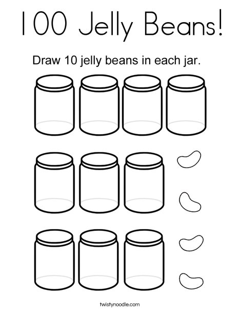 Jelly beans coloring page