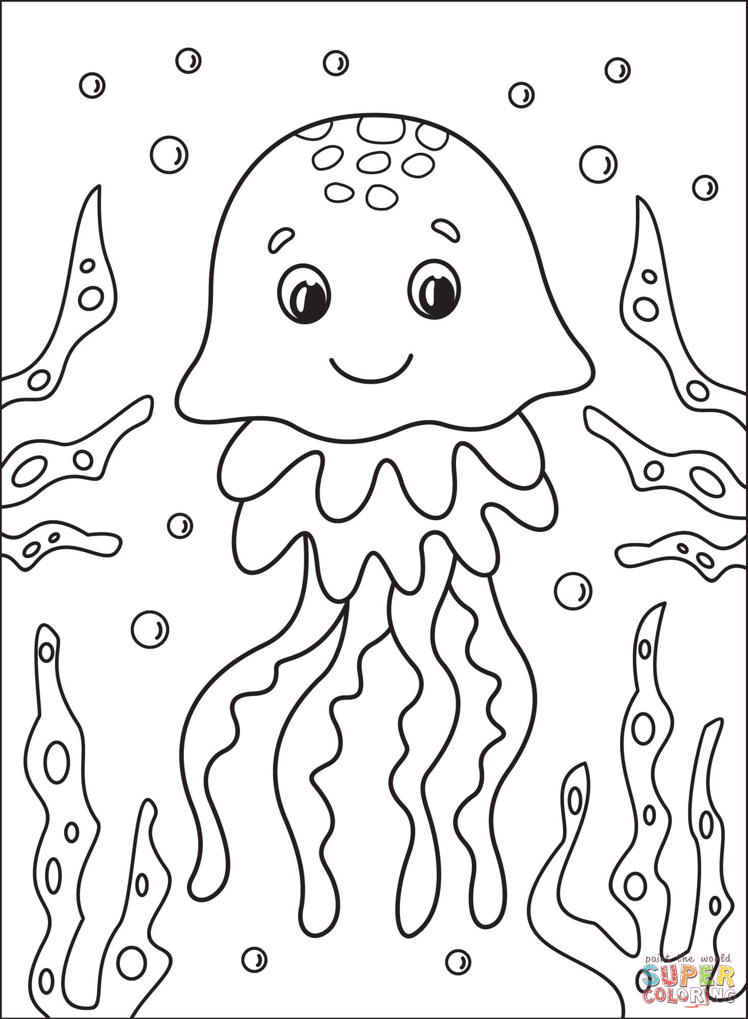 Jellyfish coloring page free printable coloring pages