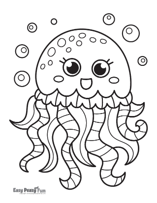 Jellyfish coloring pages