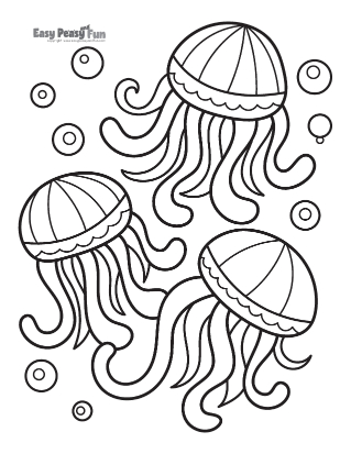 Jellyfish coloring pages