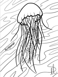 Jellyfish colouring sheet â lisa joan art