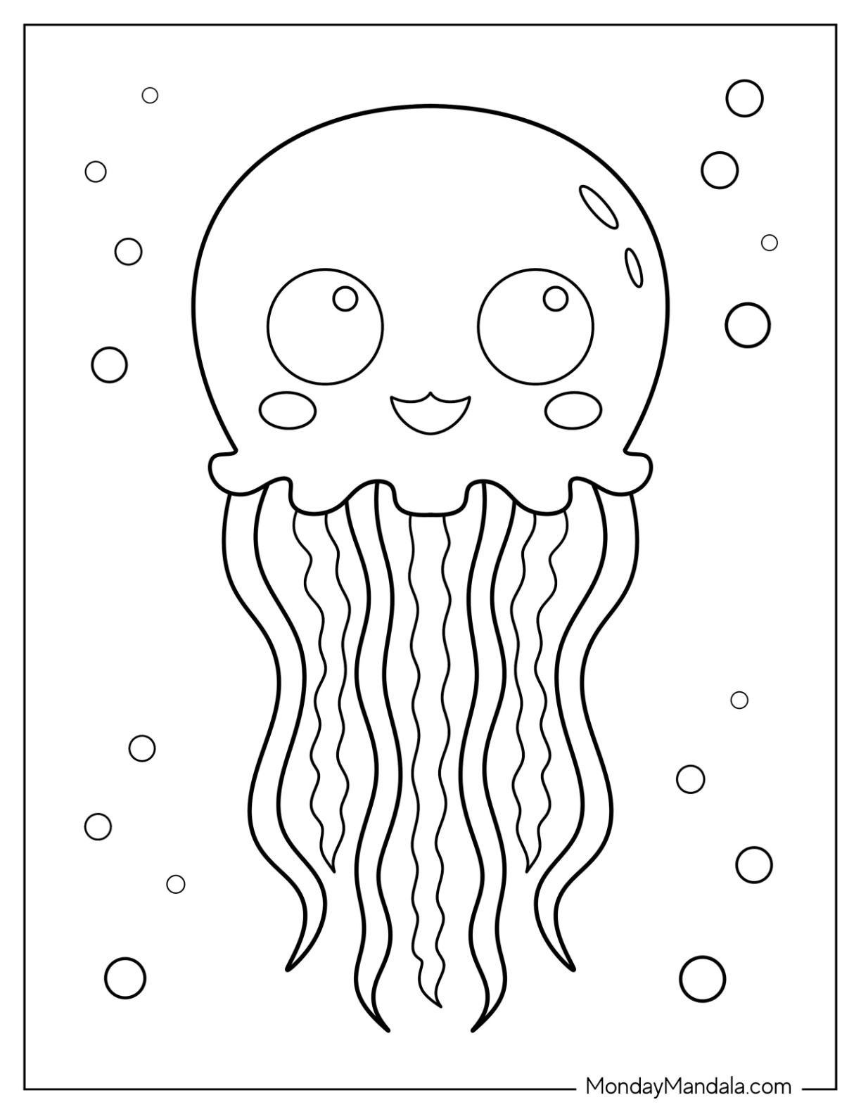 Jellyfish coloring pages free pdf printables