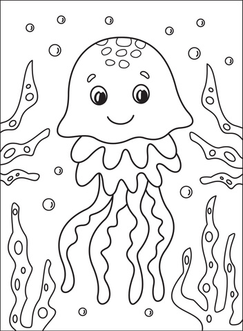 Jellyfish coloring page free printable coloring pages