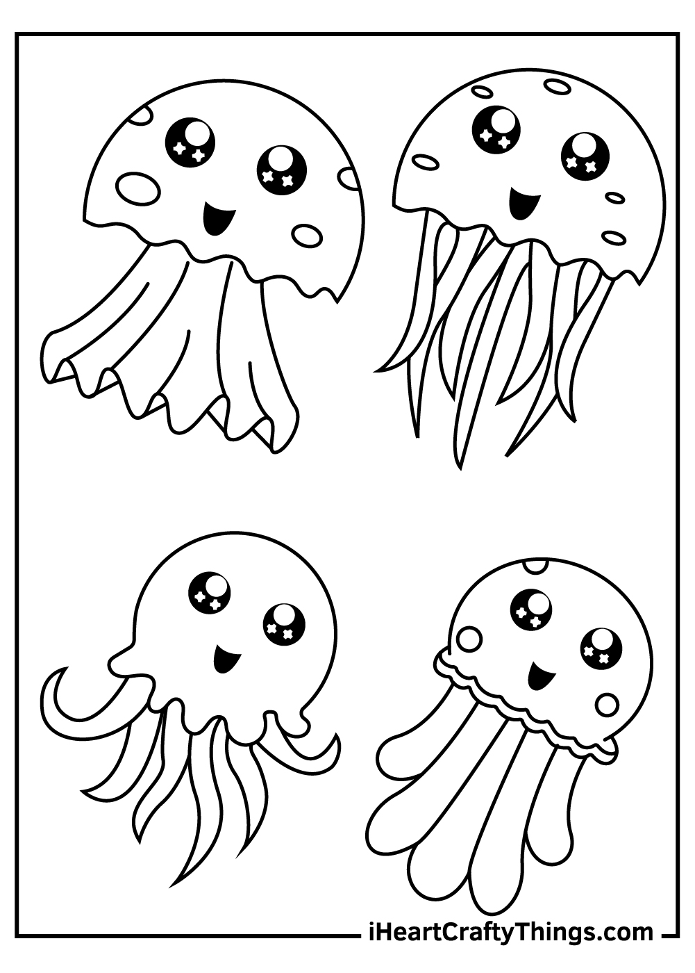 Jellyfish coloring pages free printables