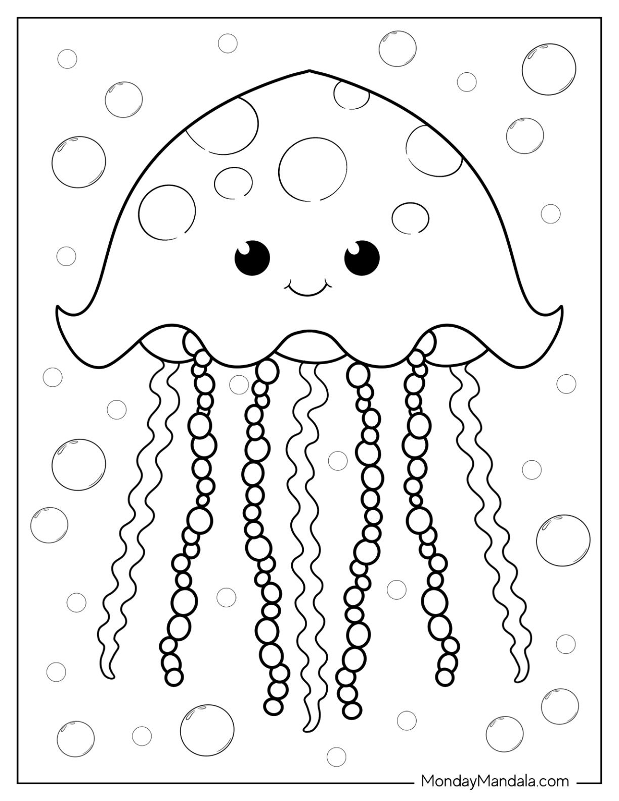 Jellyfish coloring pages free pdf printables