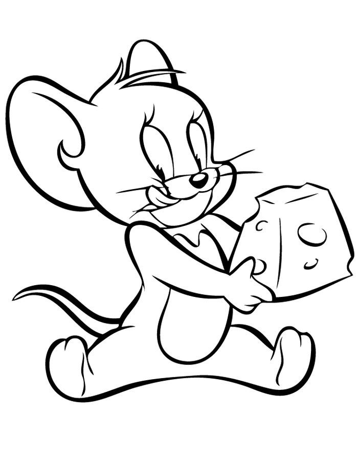 Playful coloring pages featuring jerry from tom and jerry