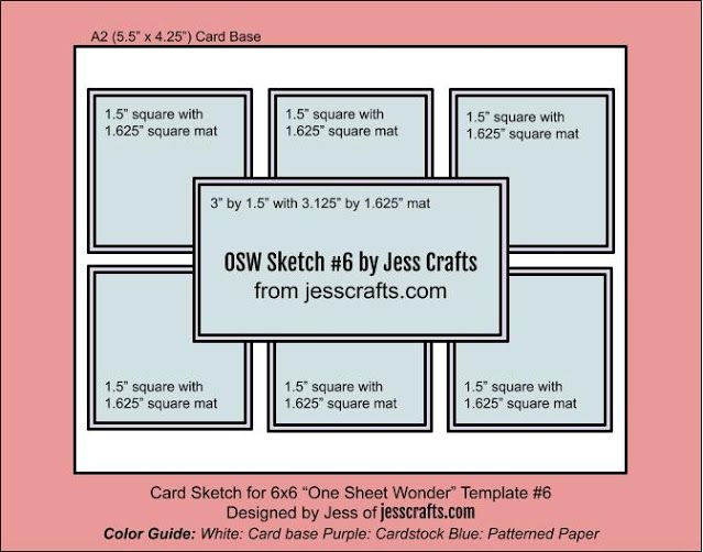 Card sketch for one sheet wonder template by jess crafts one sheet wonder card sketches patterned paper