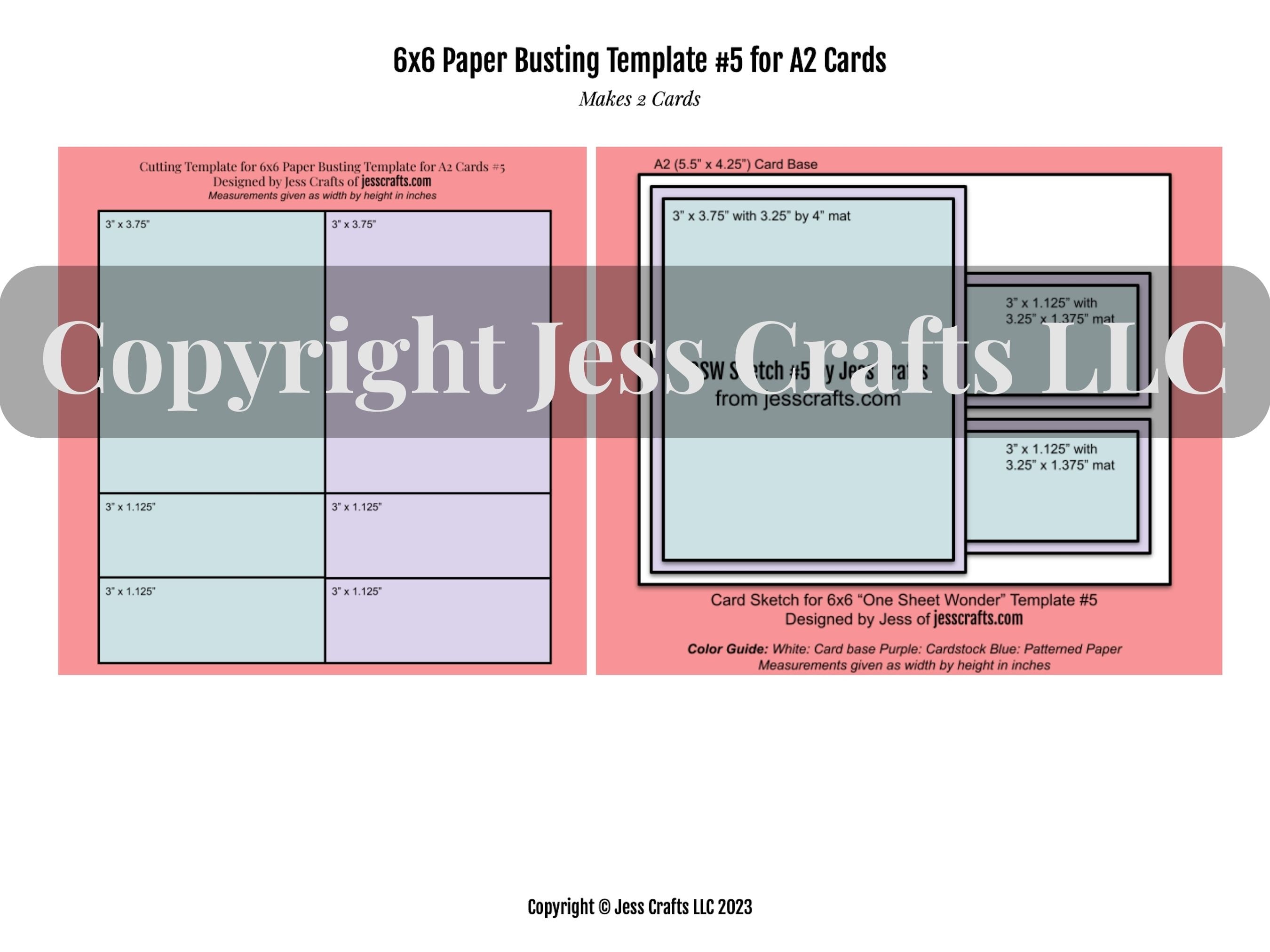 Card sketches and paper busting templates for x paper and a cards