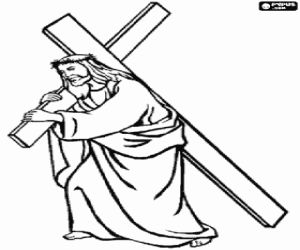 Jesãºs cargando con la cruz para colorear pintar e imprimir jesus coloring pages cross coloring page bible coloring pages