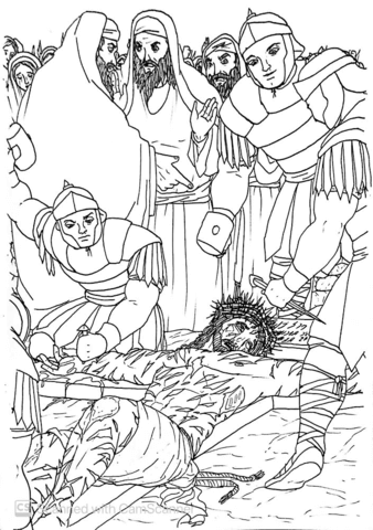 Jesus is nailed to the cross coloring page free printable coloring pages