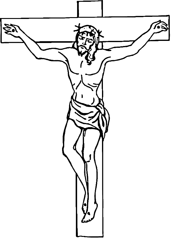 Jesus christ on the cross coloring page